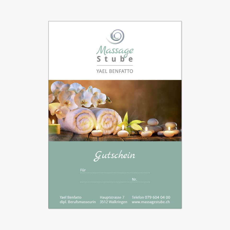 Branding Massagepraxis Drucksache