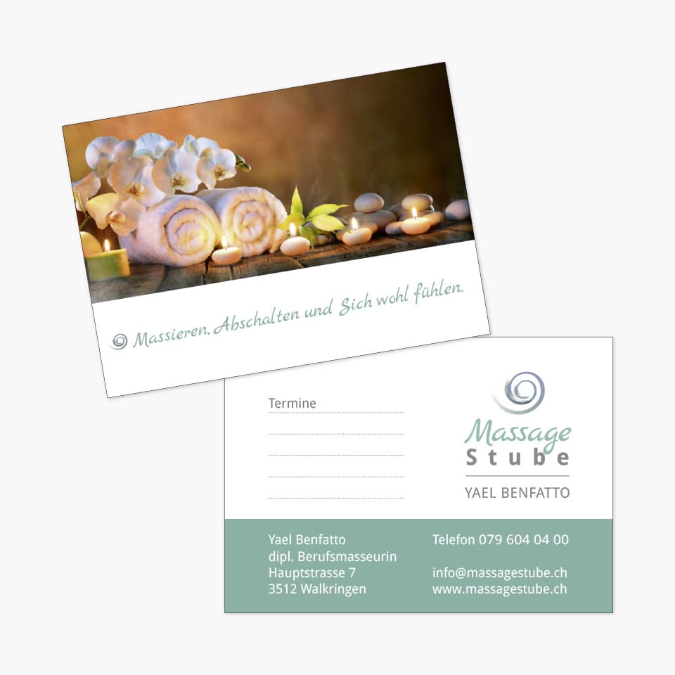 Branding Massagepraxis Visitenkarten