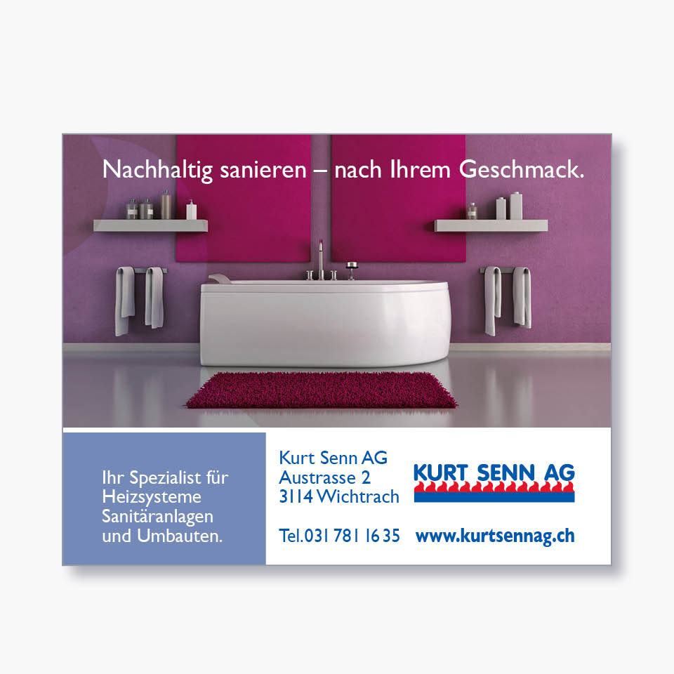 Inserat für Sanitär