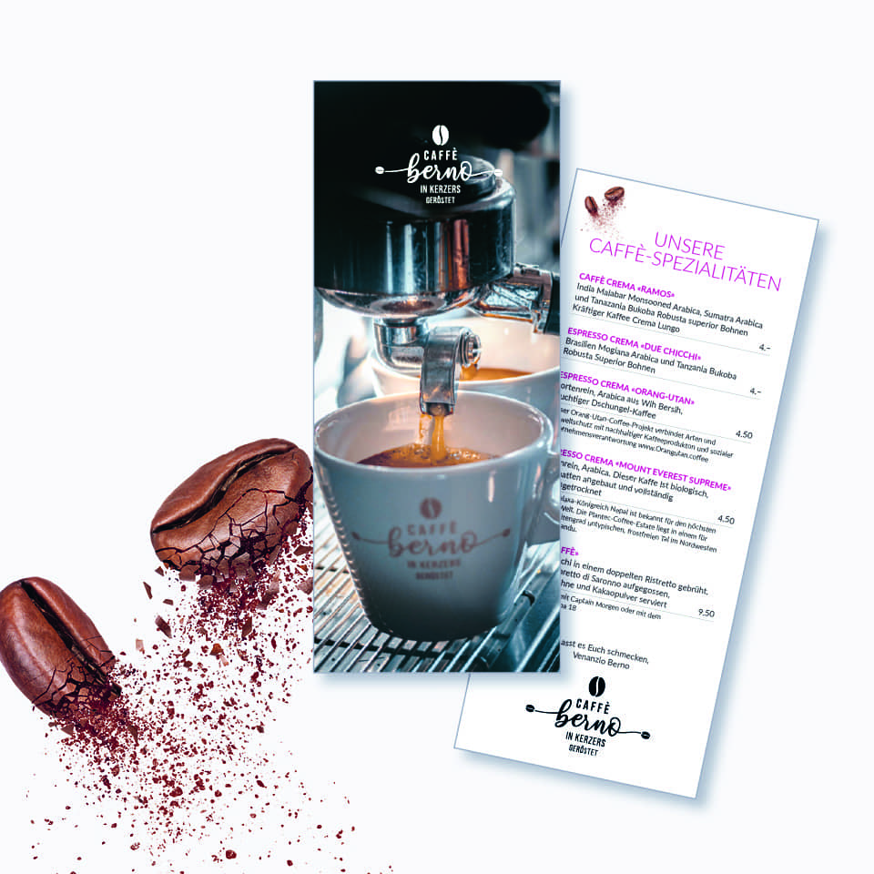 Kaffee-Karte Restaurant