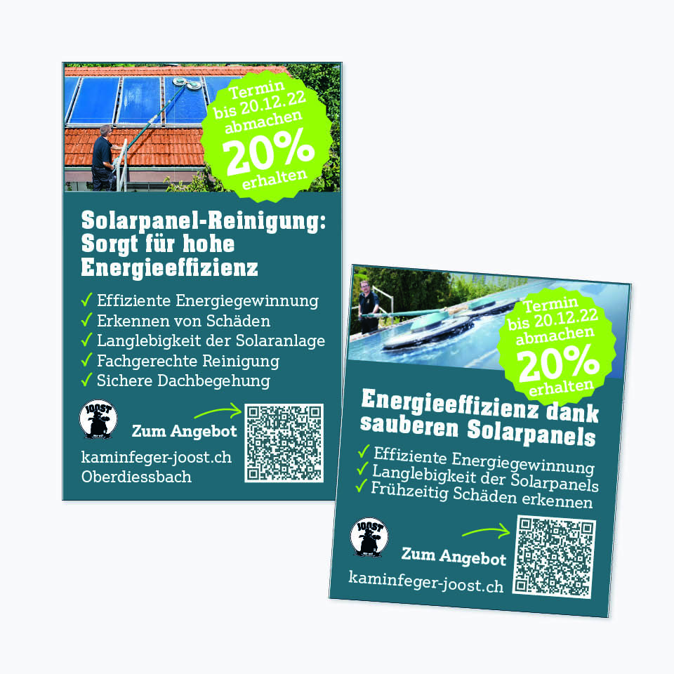 Branding: Inserate Solarpanel