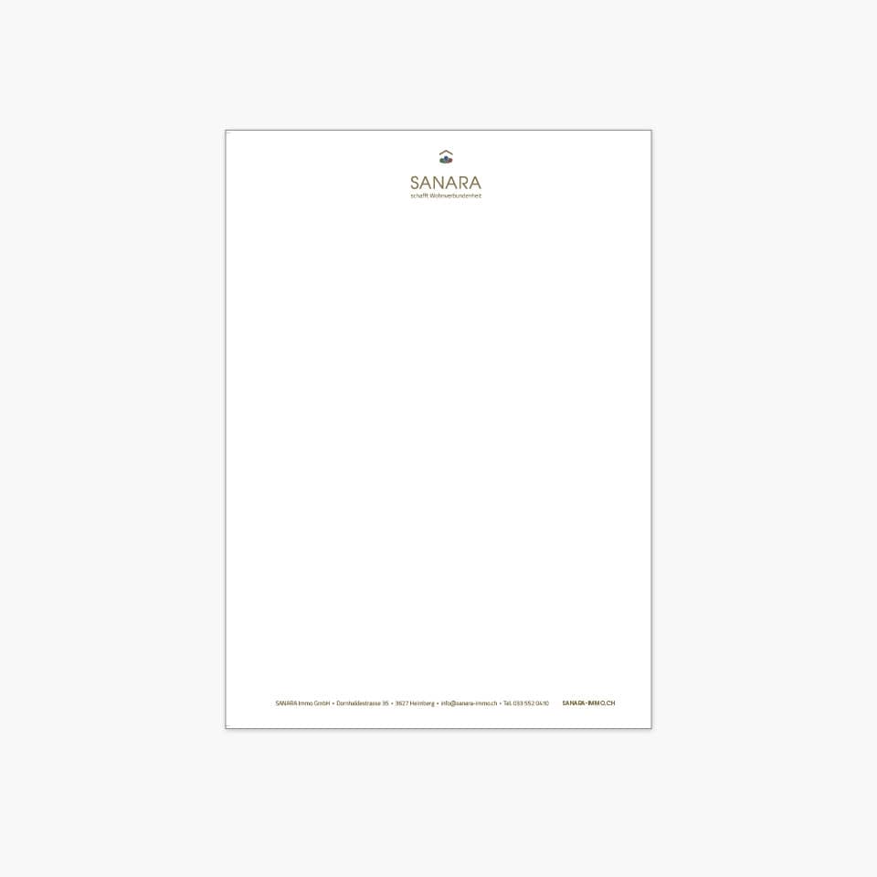 Branding Immobilienfirma Briefblatt